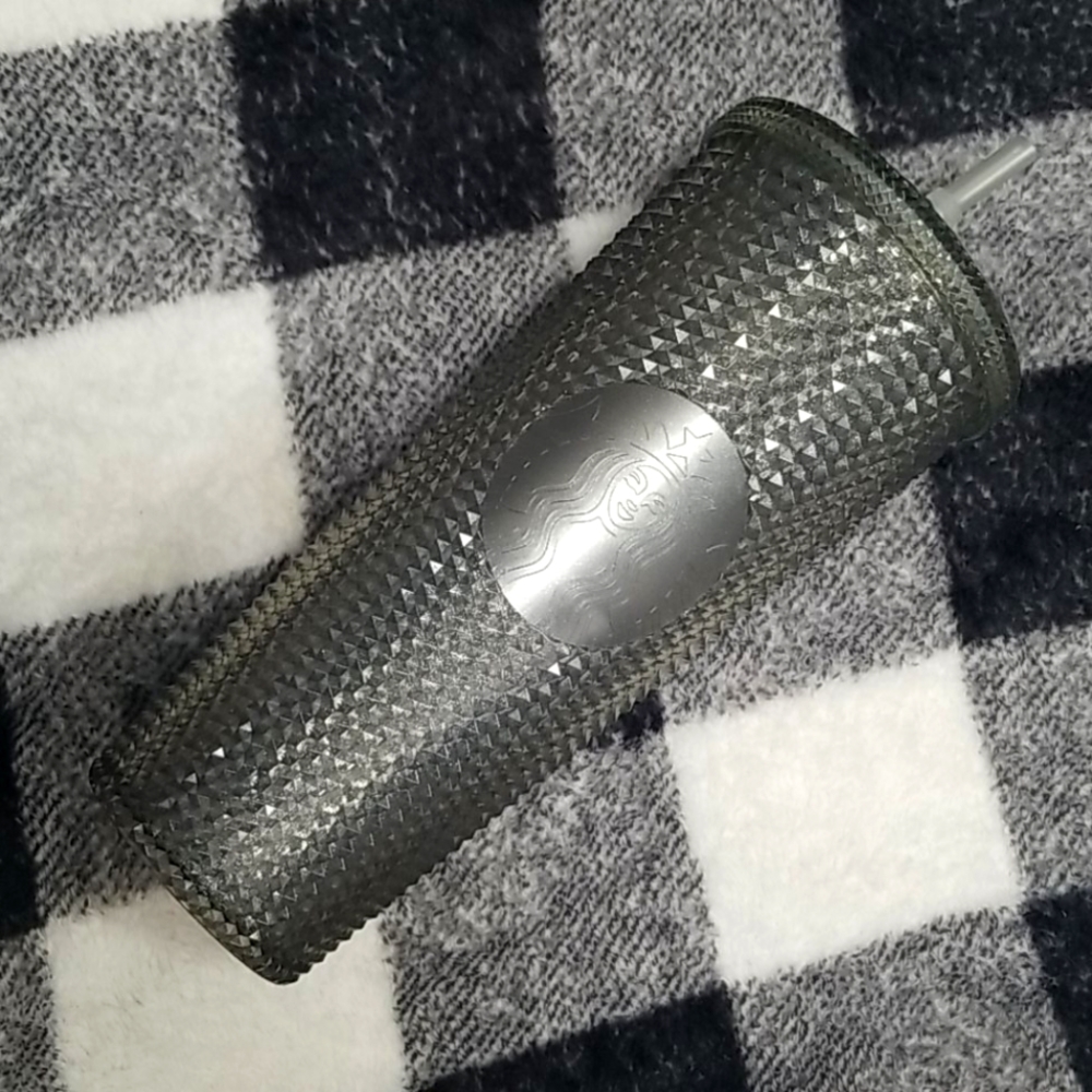 Starbucks Gray glitter studded